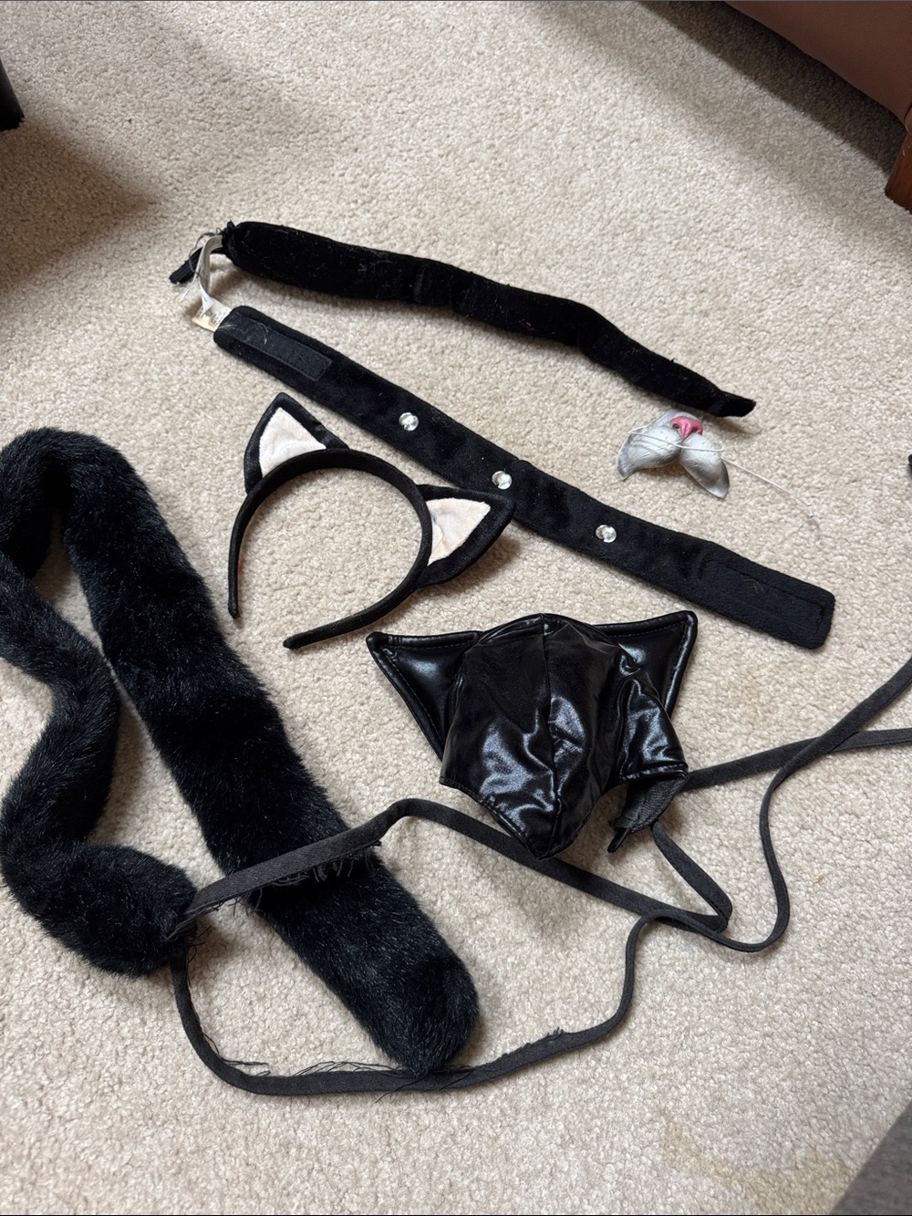 Halloween! Cat and/or mouse lot! Black Faux Fur.
